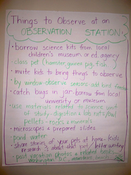 Observation Chart For Science